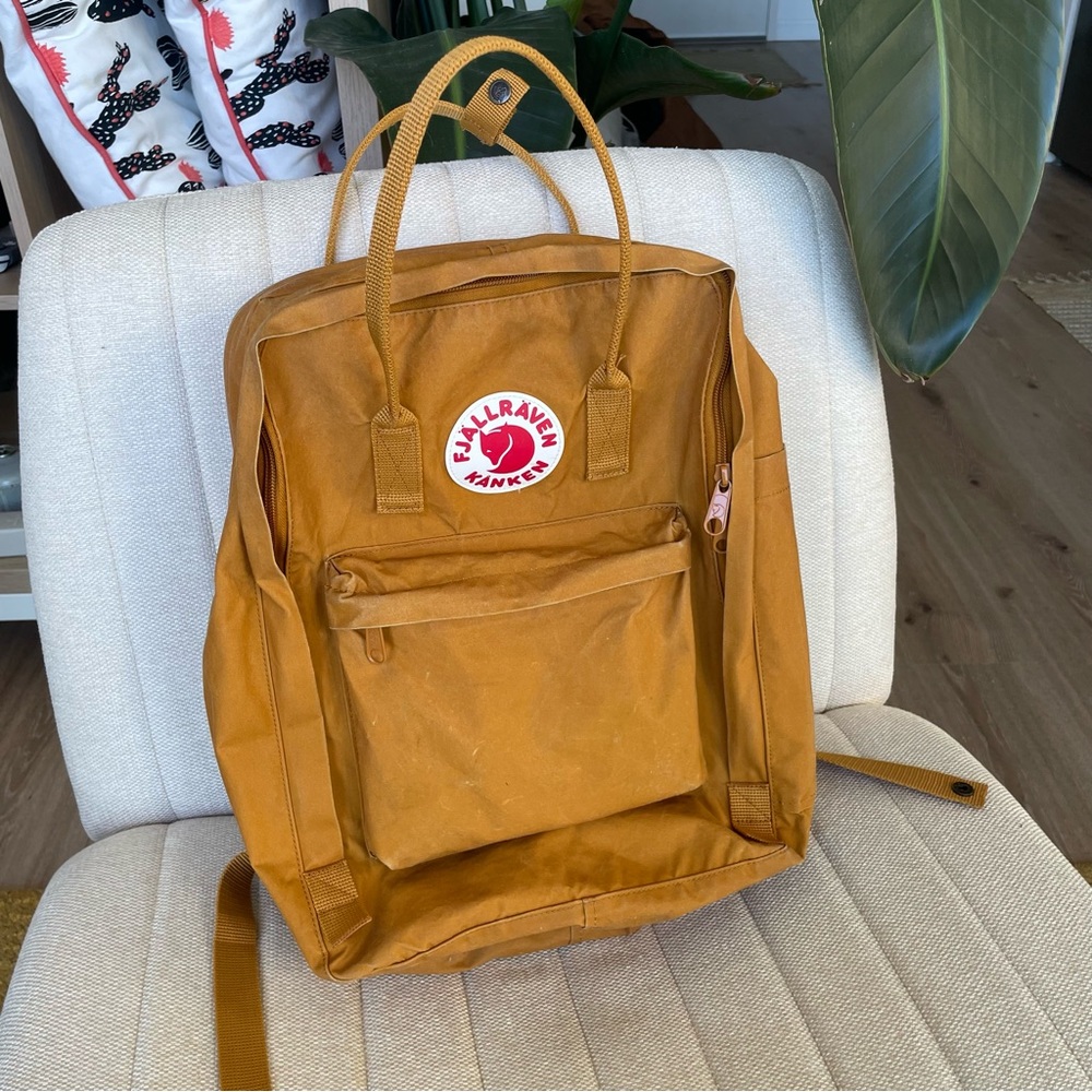 Fjallraven Kanken Laptop 17 Backpack, Ochre (Yellow) color